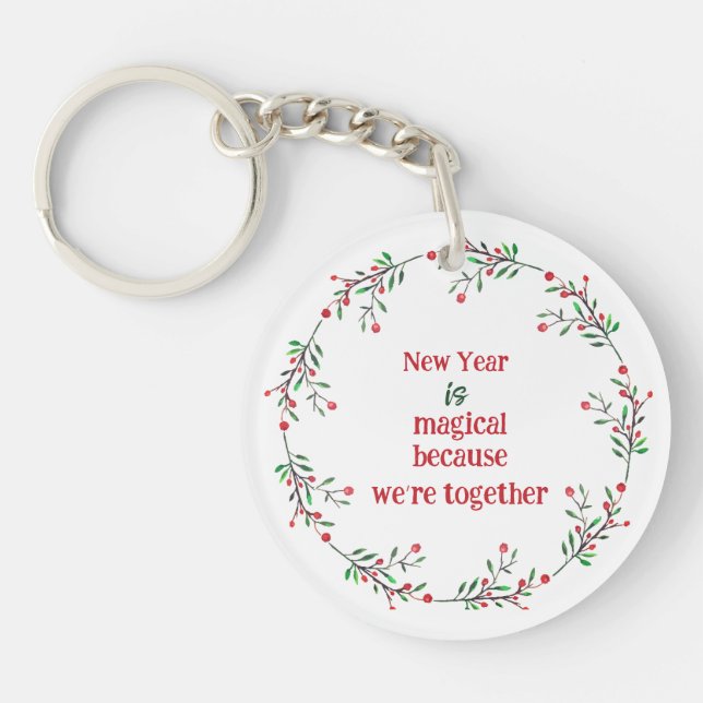Llavero Navidades personalizados Wreath Keychain (Frente)