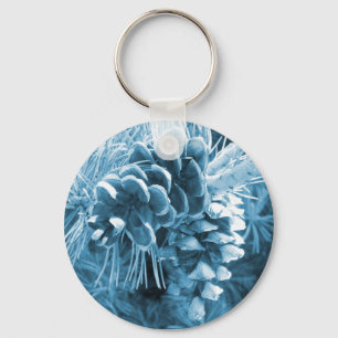 Llavero Navidades primitivos pino pino pino pinecona azul
