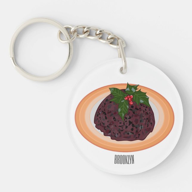Llavero Navidades pudding personalizado ilustracion (Frente)