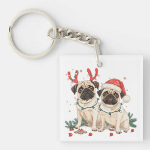 Llavero Navidades Pug Dogs