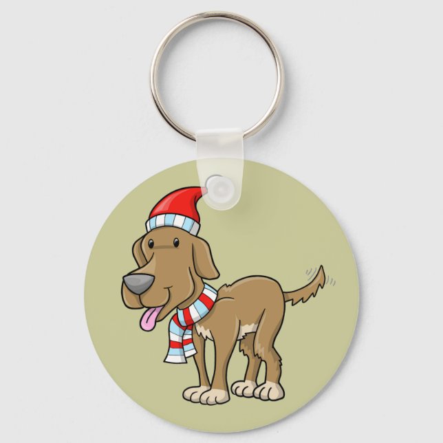 Llavero Navidades Puppy botón "Rusty" Keychain (Anverso)