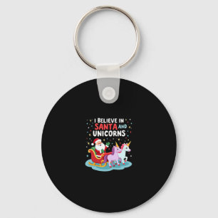 Llavero Navidades Que Creo En Santa Y Unicornios Funny Xm