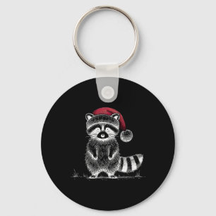 Llavero Navidades Raccoon Santa Hat Trash Panda Raccoon Lo
