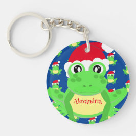 Llavero Navidades Rana Azul Santa Hat Novedad