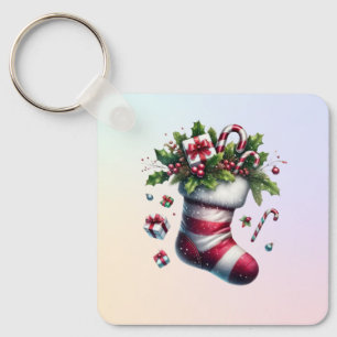 Llavero Navidades rebosantes de regalos y bastones de cant
