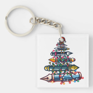 Llavero Navidades reflexivos Regalo de profesor, árbol de