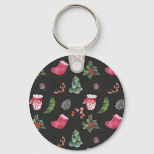 Llavero Navidades Reindeer: Patrón de color de agua sin fo