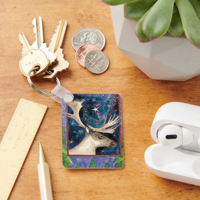 Llavero Navidades renos de noche con una estrella brillant (Escritorio )