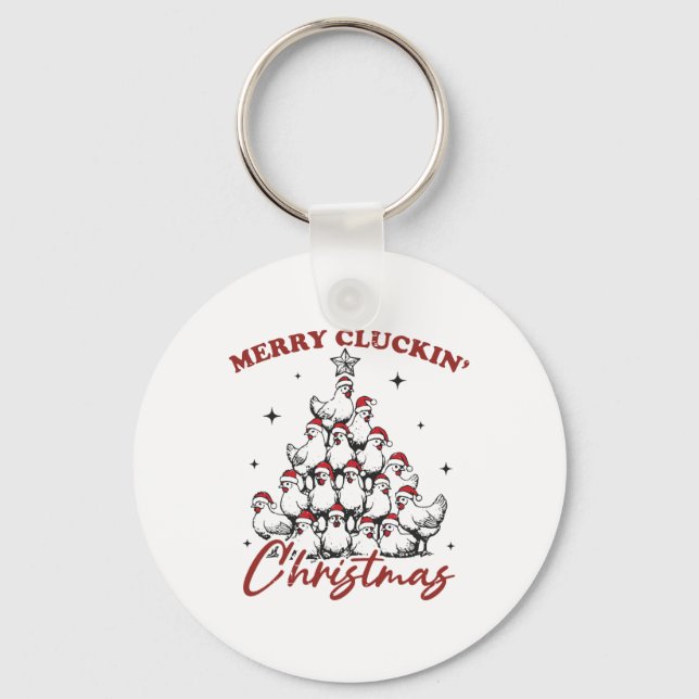 Llavero Navidades Retro De Cluckin De Arbol De Pollo Y (Anverso)