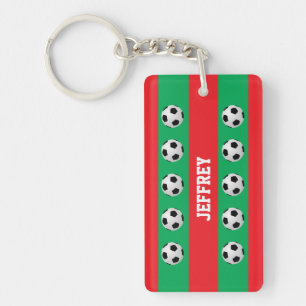 Llavero Navidades rojo y verde, entrenador de fútbol, juga