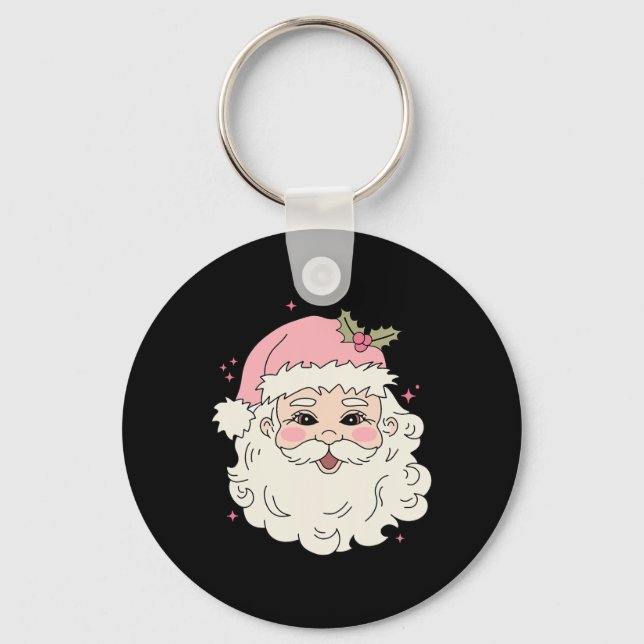 Llavero Navidades rosados de época Santa Claus Merry Xmas  (Anverso)