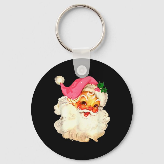 Llavero Navidades rosados de Santa Claus se enfrentan a la (Anverso)