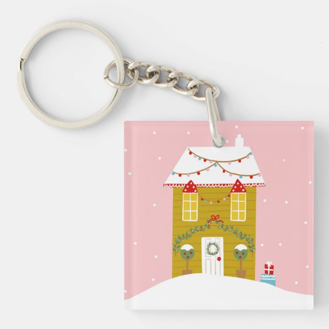 Llavero Navidades rosados Fiesta niños vacaciones de cumpl (Frente)