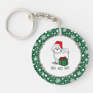 Llavero Navidades Santa Bichon Frise Dog Cute