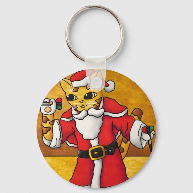 Llavero Navidades Santa Darts Cat (Anverso)