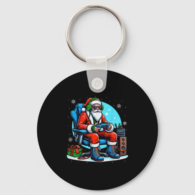 Llavero Navidades Santa Gamer Xmas Gracioso Video Gaming C (Anverso)