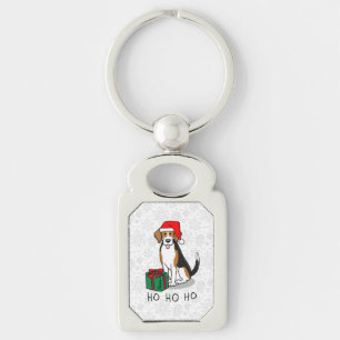 Llavero Navidades Santa Hat Beagle (triple color 3) Dog Cu