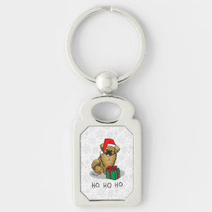 Llavero Navidades Santa Hat Tibetan Spaniel (Brown Cute)