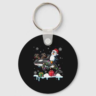 Llavero Navidades Santa Pingüino Riding Reindeer Orca Love