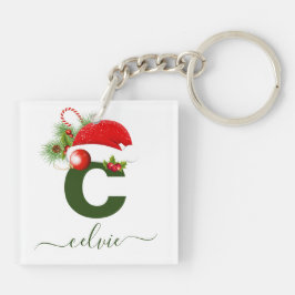 Llavero Navidades simples de monogramas personalizados por