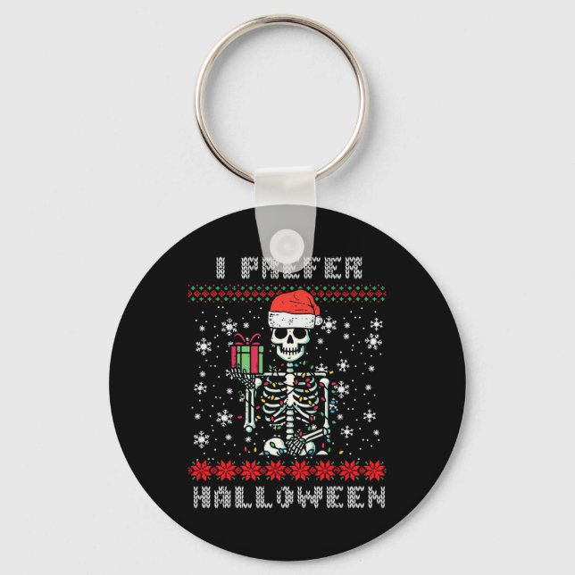 Llavero Navidades Skeleton Prefiero Halloween Fea Navidad  (Anverso)