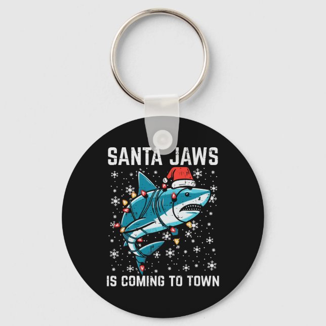 Llavero Navidades Tiburón Santa Jaws Navidad Hombres Niños (Anverso)