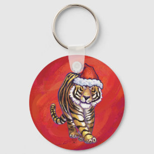 Llavero Navidades tigres en rojo