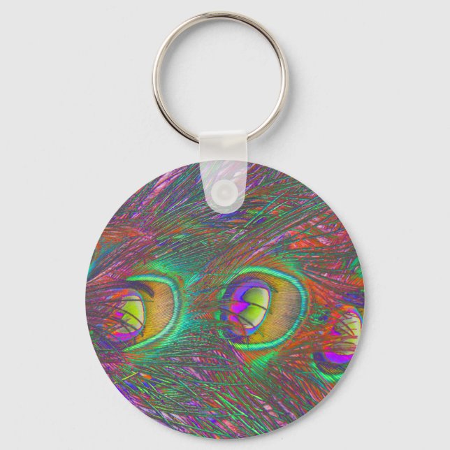 Llavero Navidades Tinsel Peacock Feathers Keychain (Anverso)