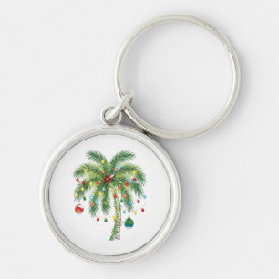 Llavero Navidades tropicales Palm Tree con Luces y Ornam