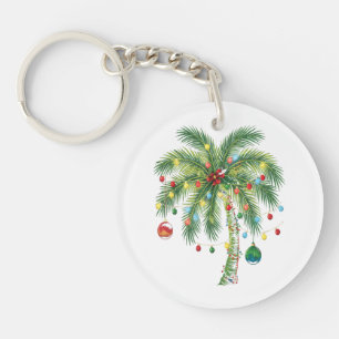 Llavero Navidades tropicales Palm Tree con Luces y Ornam