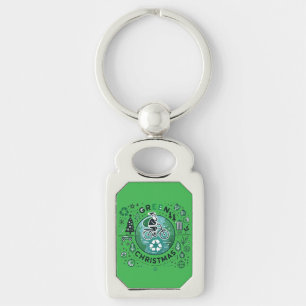 Llavero Navidades verdes - Diseño de Santa y Reciclaje