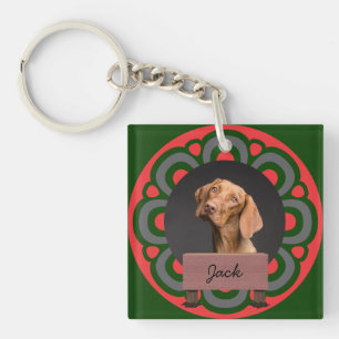 Llavero navidades verdes Personalizado de vacaciones Perro