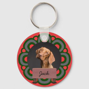 Llavero navidades verdes Personalizado de vacaciones Perro