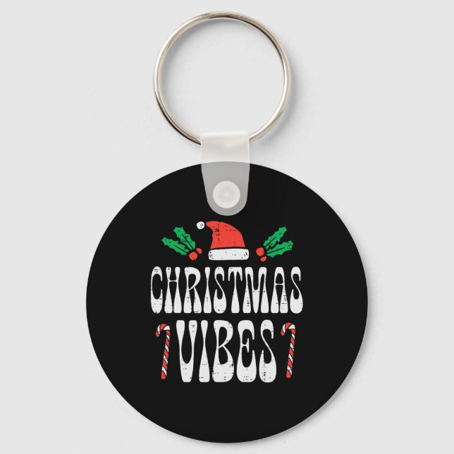 Llavero Navidades Vibes Retro Vintage Groovy Xmas Hombres  (Anverso)