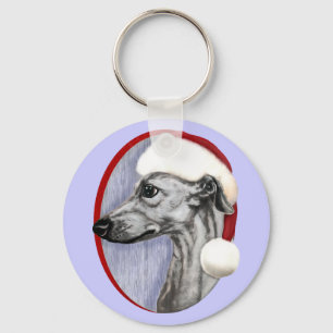 Llavero Navidades Whippet Black Santa
