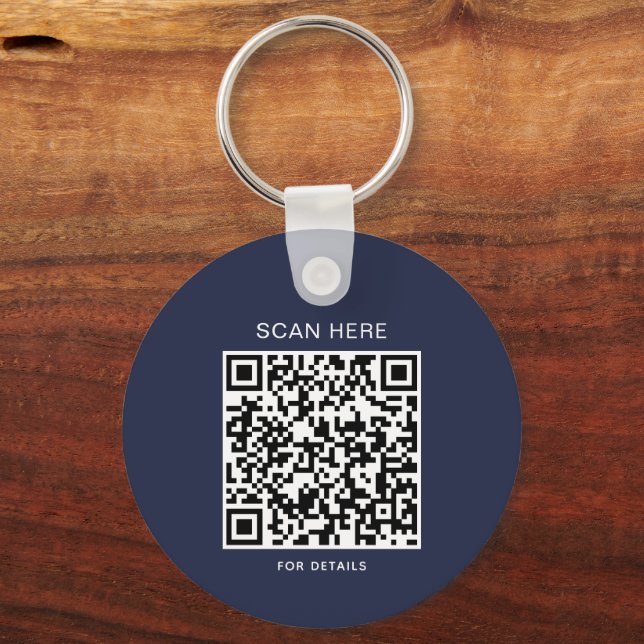 Llavero Navy Blue Logo Keychain with QR Code (Reverso )