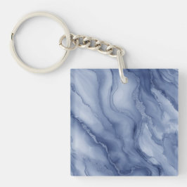 Llavero Navy- Blue Organic Marble-Like Texture