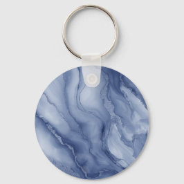 Llavero Navy- Blue Organic Marble-Like Texture