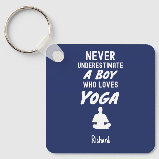 Llavero Navy Blue Yoga Gifts For Kids Boys Yogi Lover (Anverso)