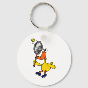 Llavero NC pato divertido que juega a tenis