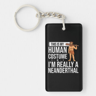 Llavero Neandertal Caveman Mujer Skull regalo
