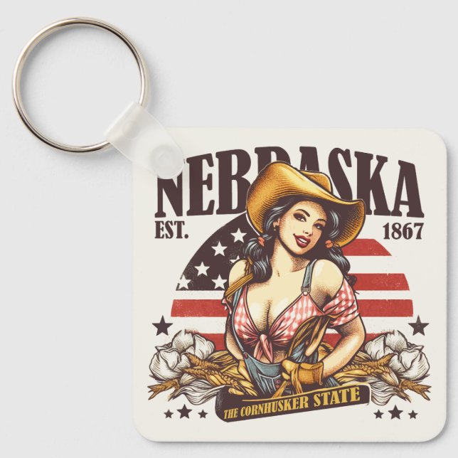Llavero Nebraska El Estado Cornhusker (Anverso)