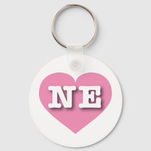 Llavero Nebraska Sólido Corazón Rosa - Gran Amor