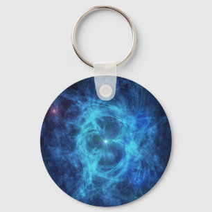 Llavero Nebulosa azul abstracta
