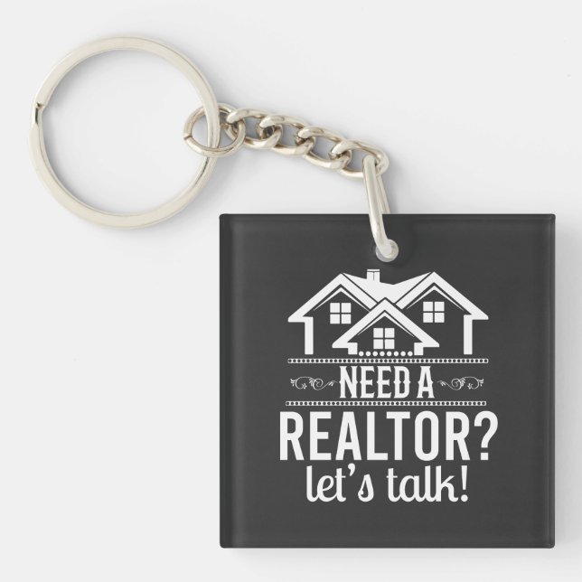 Llavero ¿Necesita un realtor? Hablemos de agente inmobilia (Frente)