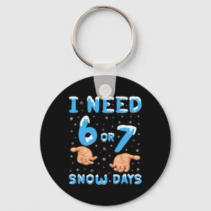 Llavero Necesito 6 o 7 Días de Nieve Divertido 67 Meme Pro