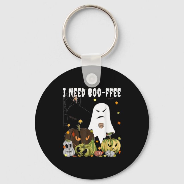 Llavero Necesito Boo-ffee Fantasma Jack-o-lantern Amante d (Anverso)