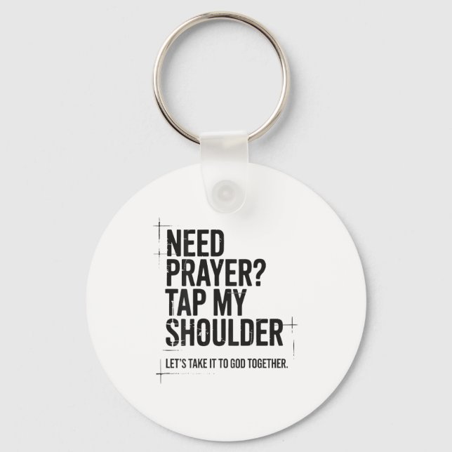 Llavero Need Prayer Tap My Shoulder Bible Verse Christian  (Anverso)
