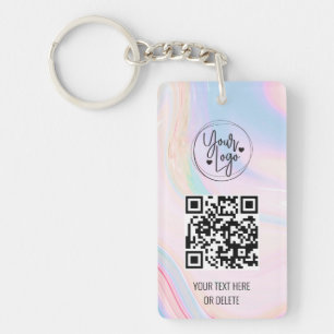Llavero Negocio con logotipo de código QR del arcoiris hol