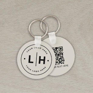 Llavero Negocio de Logo QR Personalizado Moderno